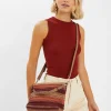 Accessorize Stripe Raffia Cross-Body Bag