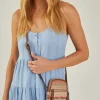 Accessorize Stripe Raffia Cross-Body Phone Bag