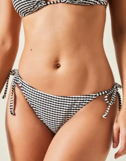 Accessorize Stripe Seersucker Bikini Bottom Black