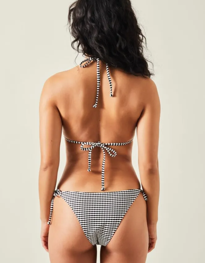 Accessorize Stripe Seersucker Bikini Bottom Black