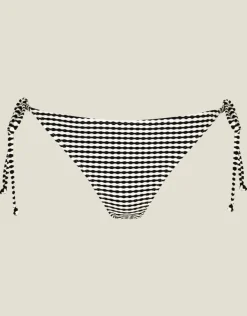Accessorize Stripe Seersucker Bikini Bottom Black