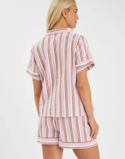 Accessorize Stripe Seersucker Short Pyjamas Set Multi