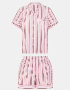 Accessorize Stripe Seersucker Short Pyjamas Set Multi