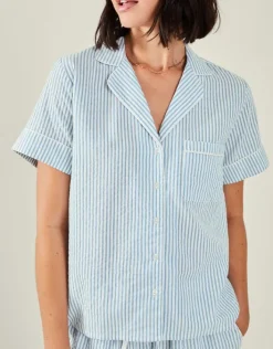 Accessorize Stripe Short Pyjamas Set Blue