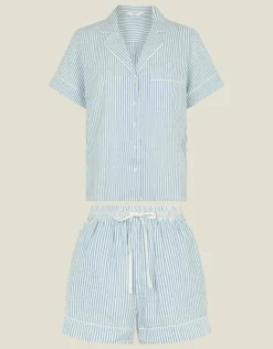 Accessorize Stripe Short Pyjamas Set Blue