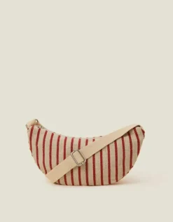Accessorize Stripe Sling Cross-Body Bag Red