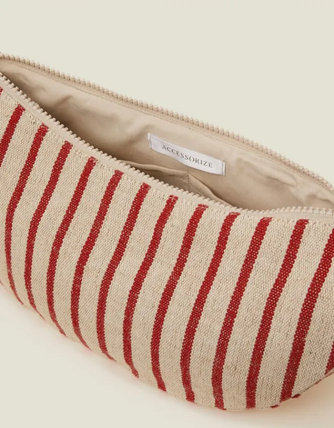 Accessorize Stripe Sling Cross-Body Bag Red