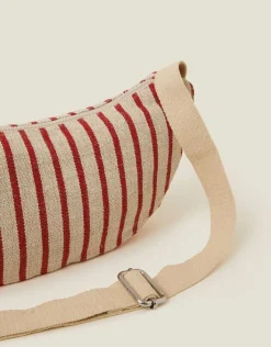 Accessorize Stripe Sling Cross-Body Bag Red
