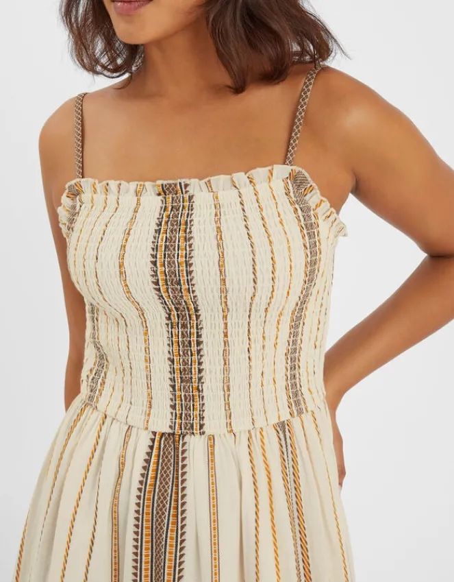 Accessorize Stripe Strappy Smocked Maxi Dress Multi