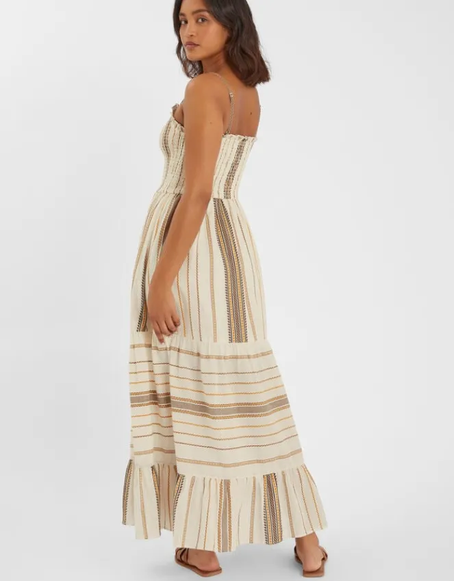 Accessorize Stripe Strappy Smocked Maxi Dress Multi