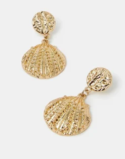 Accessorize Stud Shell Drop Earrings