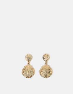 Accessorize Stud Shell Drop Earrings