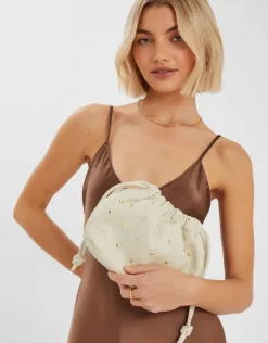 Accessorize Studded Drawstring Pouch Bag