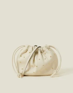 Accessorize Studded Drawstring Pouch Bag