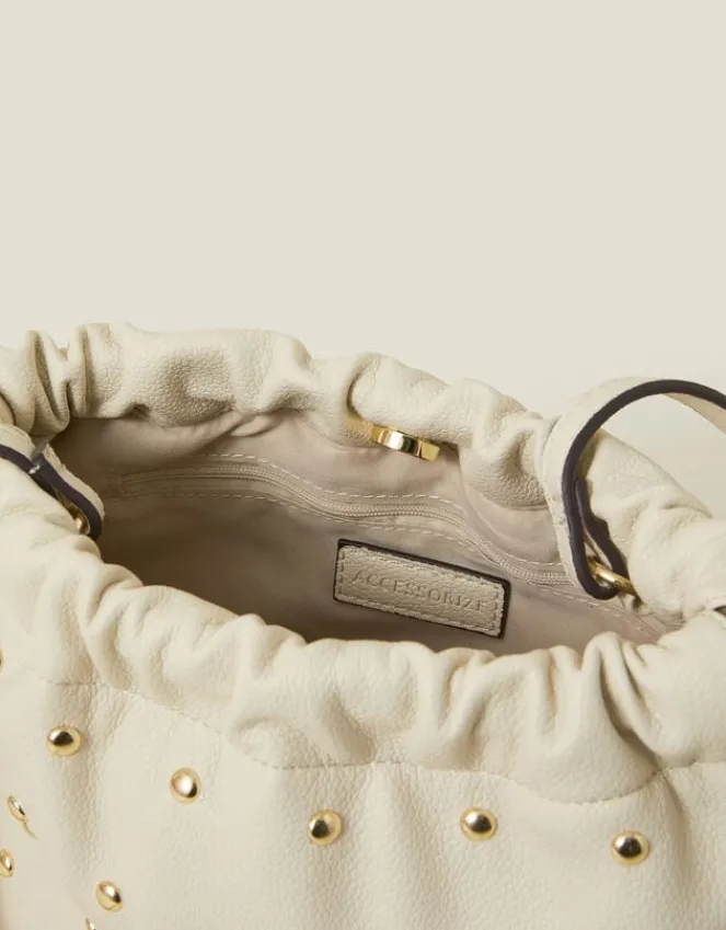 Accessorize Studded Drawstring Pouch Bag