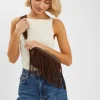 Accessorize Suede Fringe Cross Body Sling Bag