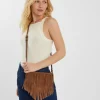 Accessorize Suede Fringe Crossbody Bag Tan