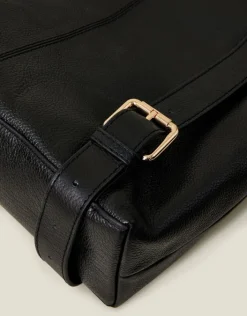 Accessorize Suede Leather Backpack Black