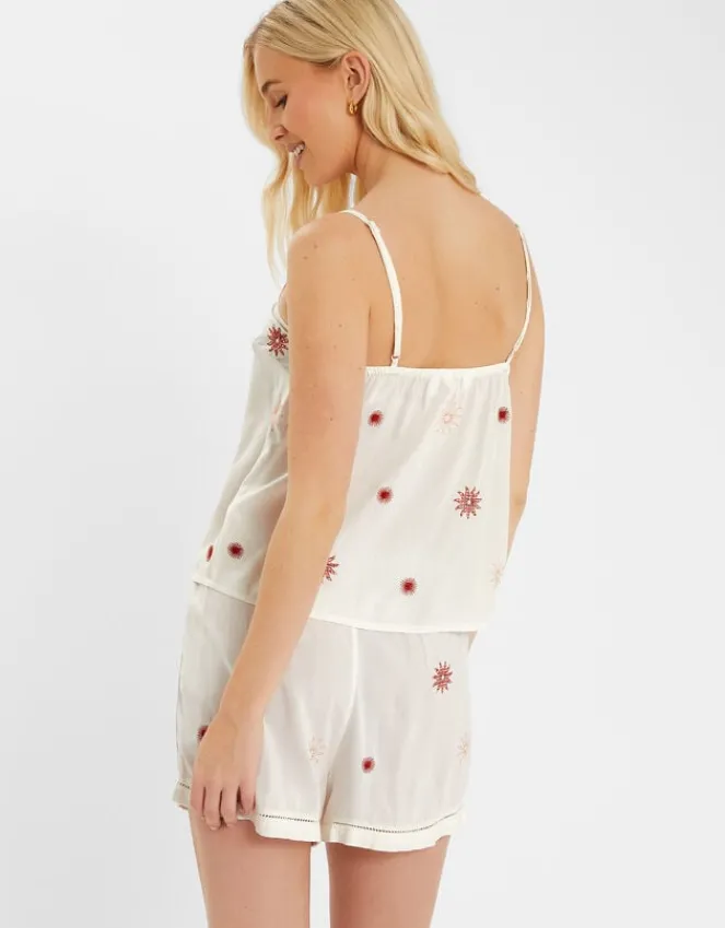 Accessorize Sun Embroidered Short Pyjamas Set Ivory