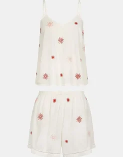 Accessorize Sun Embroidered Short Pyjamas Set Ivory