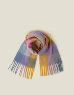 Accessorize Super Soft Pastel Check Tassel Scarf