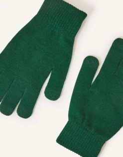 Accessorize Super Stretch Touch Gloves Green