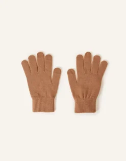 Accessorize Super Stretch Touch Gloves Camel