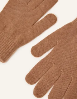 Accessorize Super Stretch Touch Gloves Camel