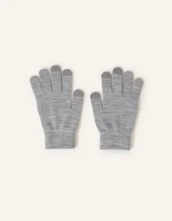 Accessorize Super-Stretchy Touchscreen Gloves Grey
