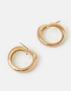 Accessorize Swirl Hoop Earrings Gold
