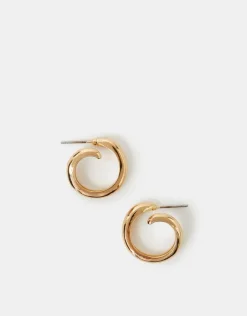 Accessorize Swirl Hoop Earrings Gold