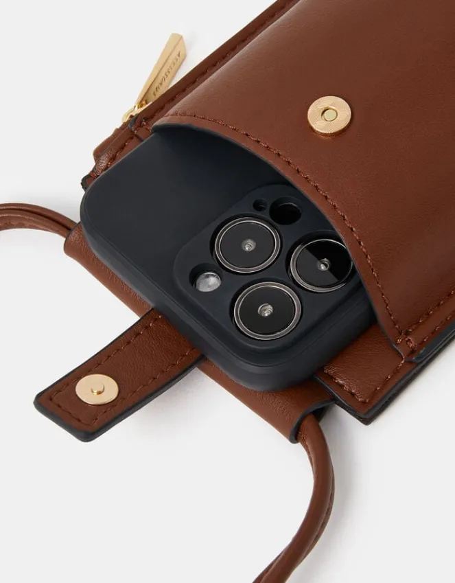 Accessorize Tab Pocket Phone Bag Tan