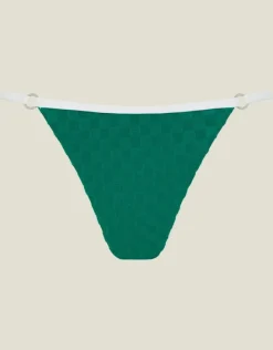 Accessorize Texture Checkerboard Bikini Bottom Teal