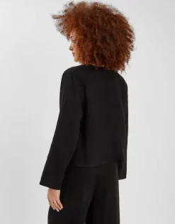 Accessorize Tie Front Crinkle Top Black