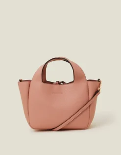 Accessorize Top Handle Faux Leather Cross-Body Bag Pink