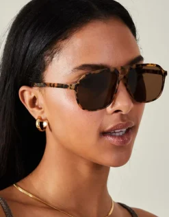Accessorize Tortoiseshell Aviator Sunglasses