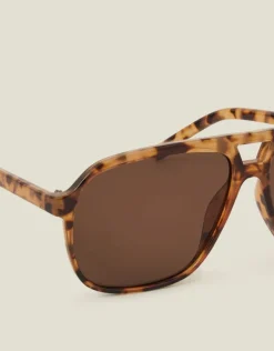 Accessorize Tortoiseshell Retro Aviator Sunglasses
