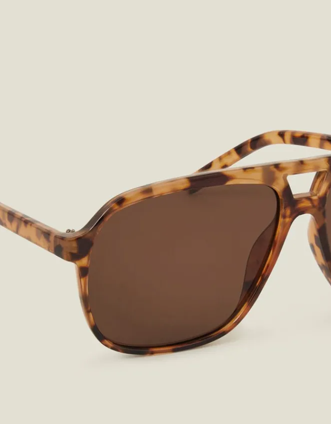 Accessorize Tortoiseshell Retro Aviator Sunglasses