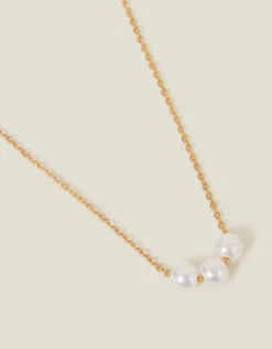 Accessorize Triple Pearl Chain Necklace