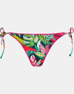 Accessorize Tropical Print Tie Side Bikini Bottoms Black
