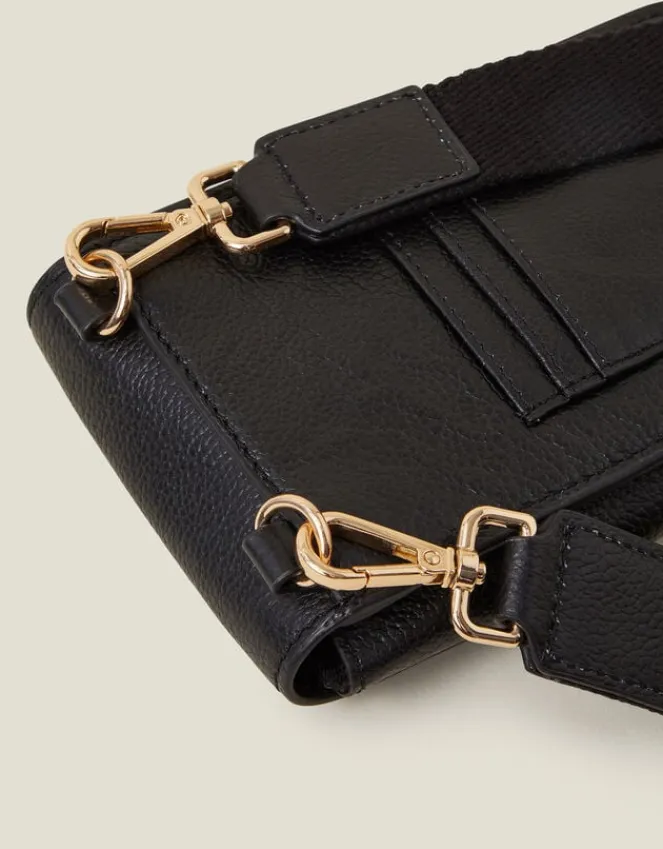 Accessorize Twist-Lock Leather Phone Bag