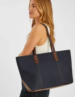 Accessorize Two Tone Zip Tote Bag