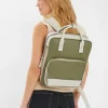 Accessorize Two-Tone Top Handle Faux Leather Backpack