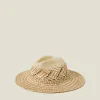 Accessorize Two-Tone Woven Straw Fedora Hat
