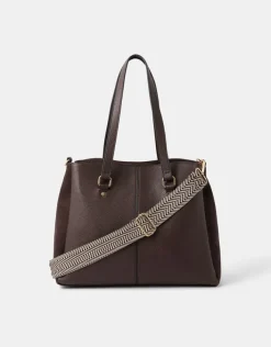 Accessorize Webbing Strap Faux Leather Shoulder Bag