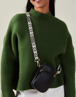 Accessorize Webbing Strap Phone Bag Black