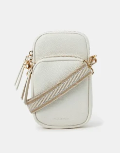 Accessorize Webbing Strap Phone Bag Cream