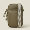 Accessorize Webbing Strap Phone Bag Green