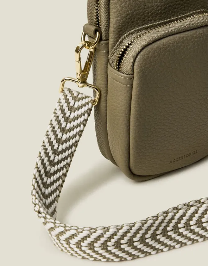 Accessorize Webbing Strap Phone Bag Green