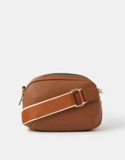 Accessorize Webbing Strap Small Crossbody Bag Tan